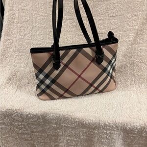 SOLD.  Burberry Beige and Black Checkered Women's Bag